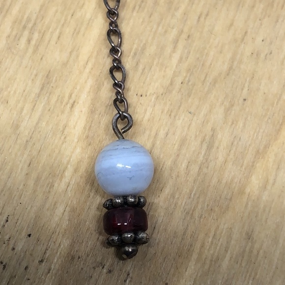 Artisan handcrafted sterling silver earrings with gemstones boho dangle drop. - Picture 3 of 4